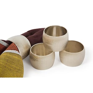Silver Metal Metallics Napkin Rings (Set of 4)
