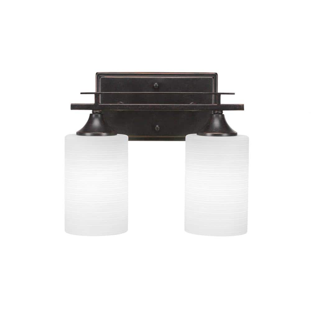 Ontario 11.25 in. 2-Light Dark Granite Vanity Light