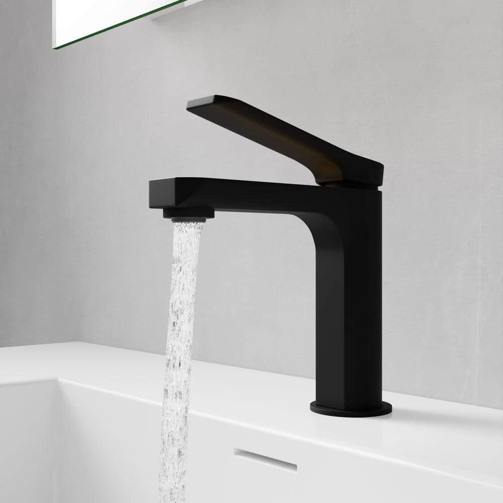 Matte Black and Brushed Gold Single Handle Bathroom Faucet