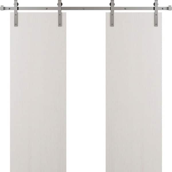 3011 60 in. x 84 in. Sold Core Ash Franko Color Wood Sliding Barn Door with Hardware Kit