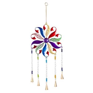 29 in. Multi-Colored Flower Metal Bell Chime