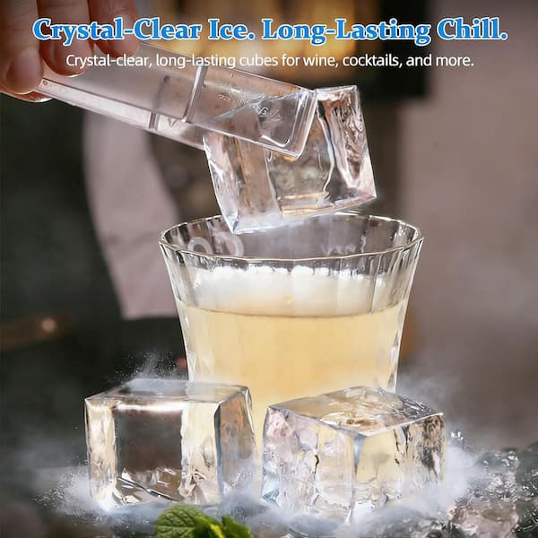 18.78 in. 120 lbs./Day Crystal Clear Commercial Freestanding/Built-In Full Size Cubes Ice Maker Ice in Stainless Steel