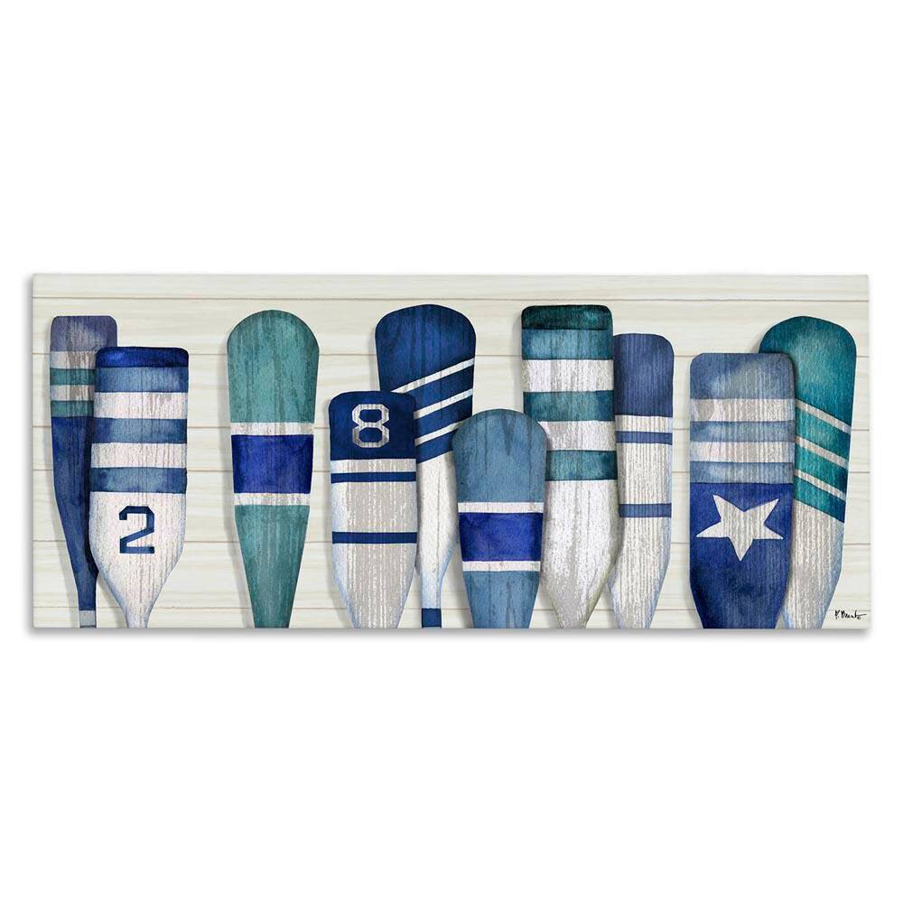 Port Oars Nautical Blue Patterns by Paul Brent Unframed Graphic Art Print Coastal 40 in. x 17 in. price history on PriceWatchPro