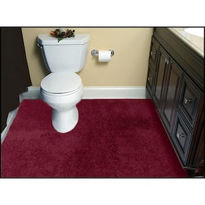 Washable Room Size Bathroom Carpet Burgundy 5 ft. x 6 ft. Area Rug