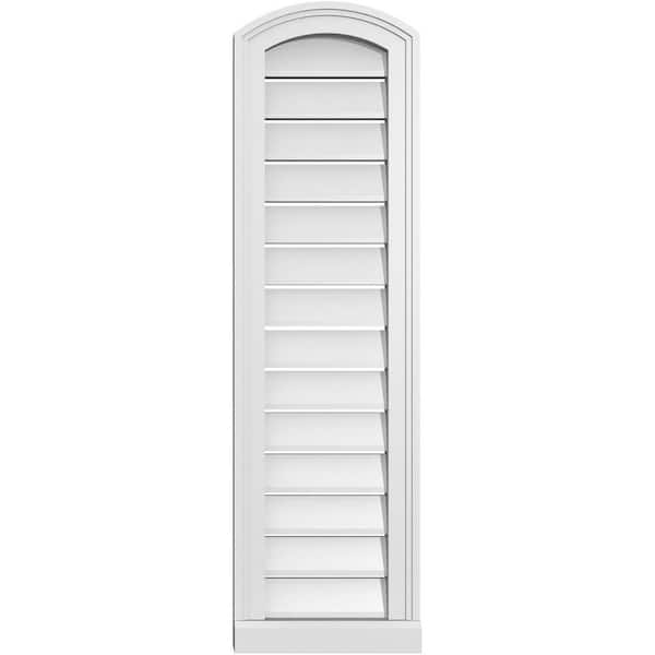 Ekena Millwork 12 in. x 40 in. Arch Top Surface Mount PVC Gable Vent: Decorative with Brickmould Sill Frame