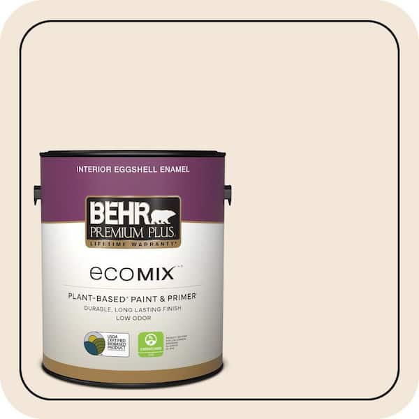 1 gal. #PPU3-04 Ballet White Eggshell Enamel EcoMix Plant-Based Interior Paint & Primer