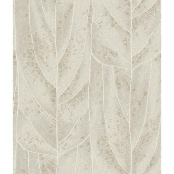 Candice Olson Dicot Beige Leaf Wallpaper