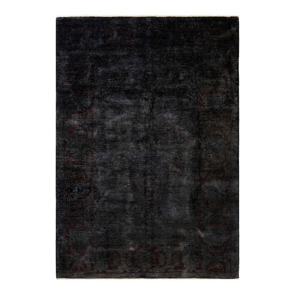 Chloe & Olivia Home Overdyed Black 6 ft. x 8 ft. 8 in. Wool Indoor Area Rug