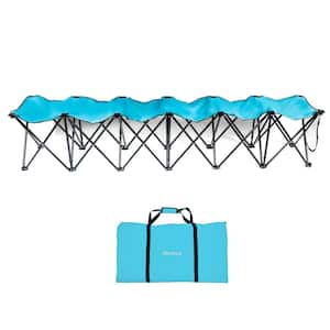 Portable 6-Seater Folding Team Sports Sideline Bench (Teal)
