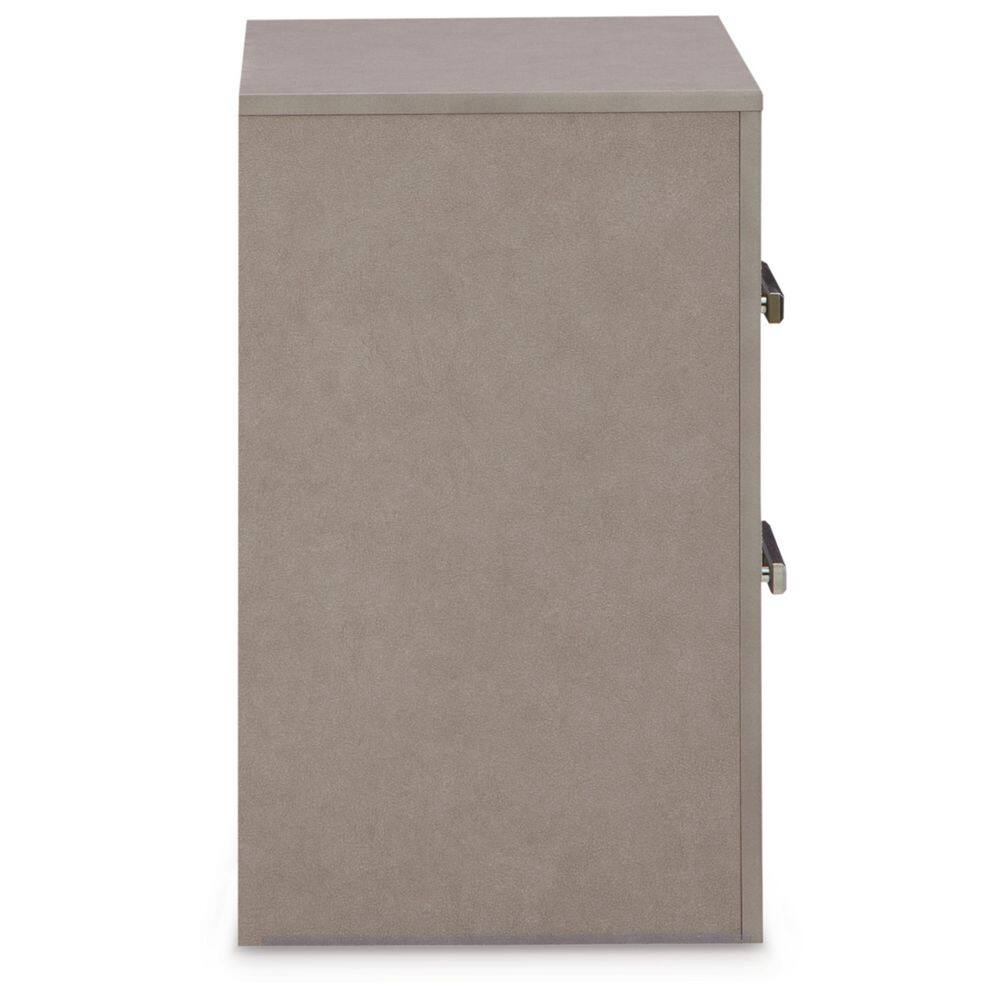 Gray Contemporary 2-Drawer Nightstand with Glitter Accents