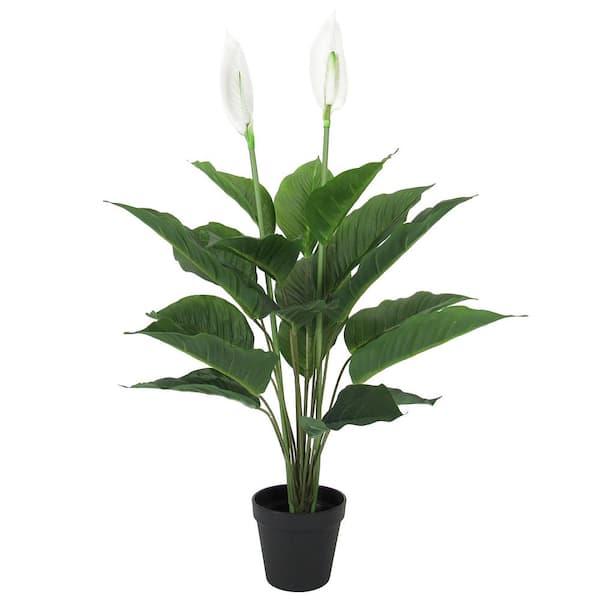 30 in. Real Touch White Artificial Peace Lily Plant Spathiphyllum in Pot