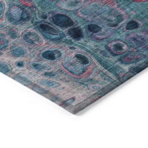 Chantille Machine Washable Indoor/Outdoor Abstract ACN1940 Teal 2 ft. 3 in. x 7 ft. 6 in. Runner Rug