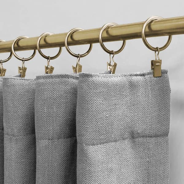 Champagne Metal Curtain Rings with Clips (Set of 7)