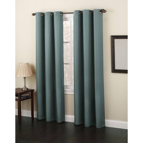 Unbranded Semi-Opaque Mineral No. 918 Casual Montego Woven Grommet Top Curtain Panel, 48 in. W x 84 in. L
