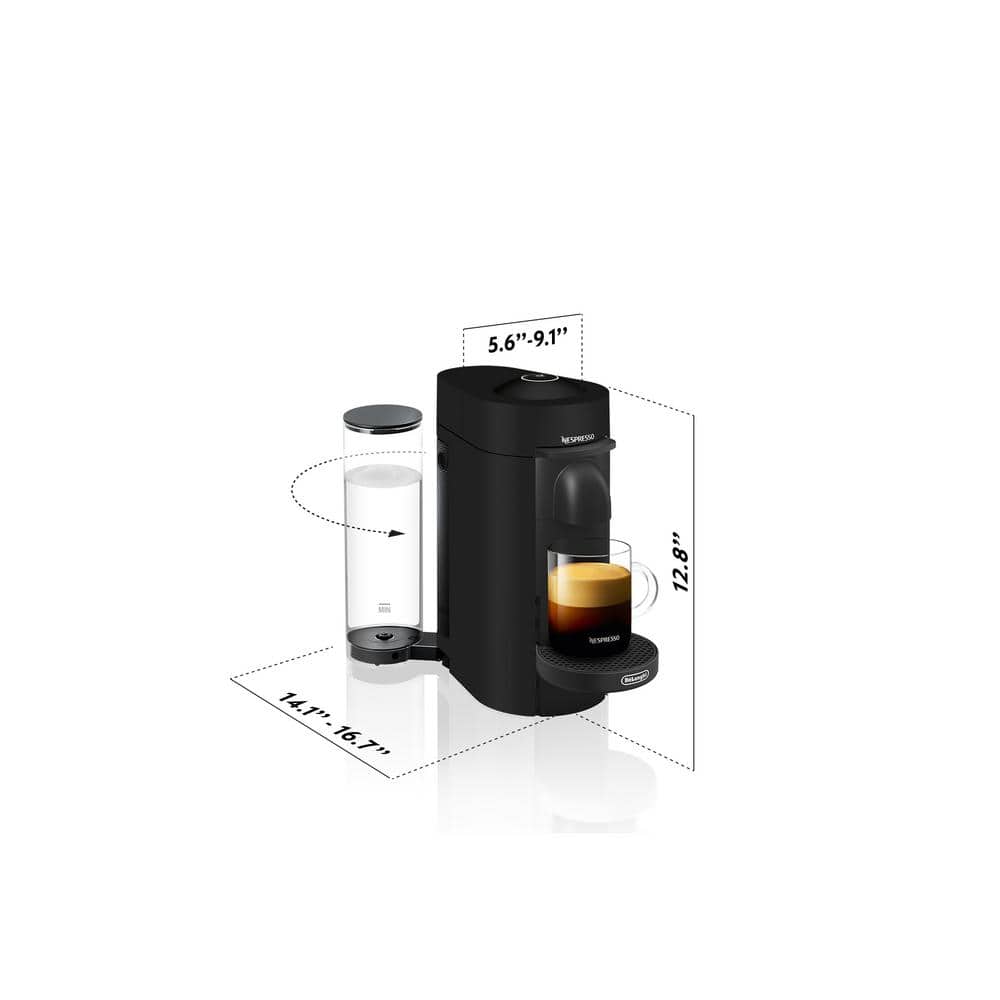 Nespresso VertuoPlus Deluxe Black Matte Coffee and Espresso Machine