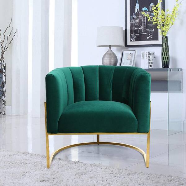 magnolia home green velvet chair