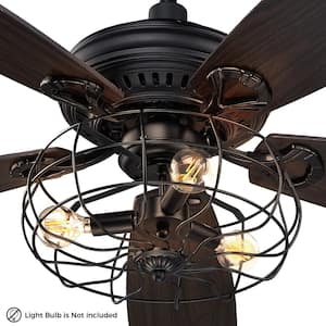 Henderson 56 in. LED Indoor Black DC Motor Ceiling Fan with Light Kit and Remote Control Included