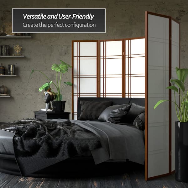 6 ft. Walnut 5-Panel Room Divider