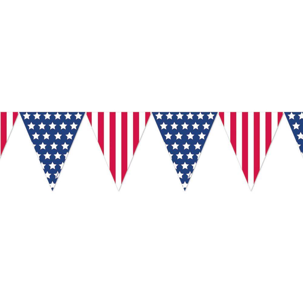 UPC 013051415945 product image for 10.5 in. x 12 ft. Plastic Pennant Banner (8-Pack) | upcitemdb.com