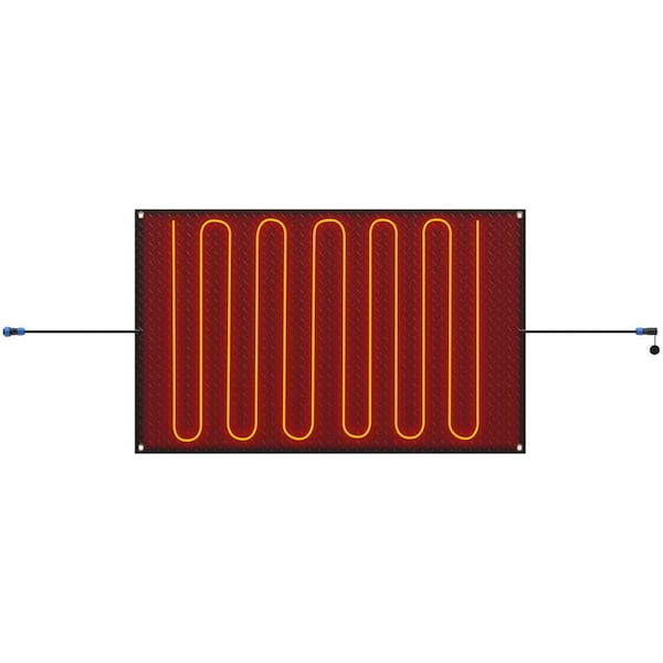 Snow Melting Mat 30 in. x 48 in. Non Slip Rubber Winter Heat Mat with Power Cord 3 in. /h Speed Snow and Ice Melts Pads