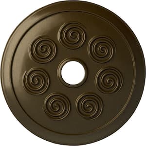 25-1/4" x 4" ID x 2" Spiral Urethane Ceiling Medallion (Fits Canopies up to 4"), Brass