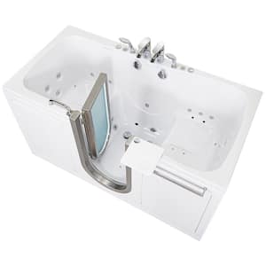 Escape 72 in. Walk-In Whirlpool and Air Bath Bathtub in White Independent Foot Massage 2-Seats, Fast Fill/Dual Drain