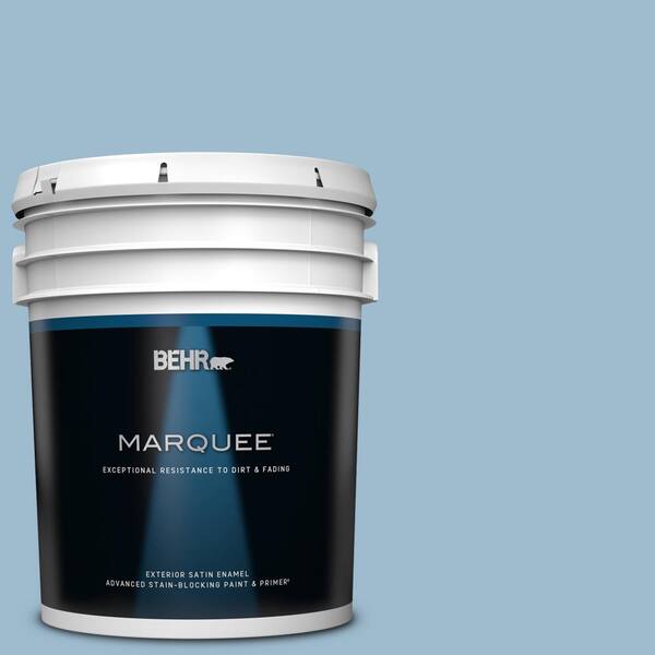 BEHR MARQUEE 5 gal. #S500-3 Partly Cloudy Satin Enamel Exterior Paint & Primer