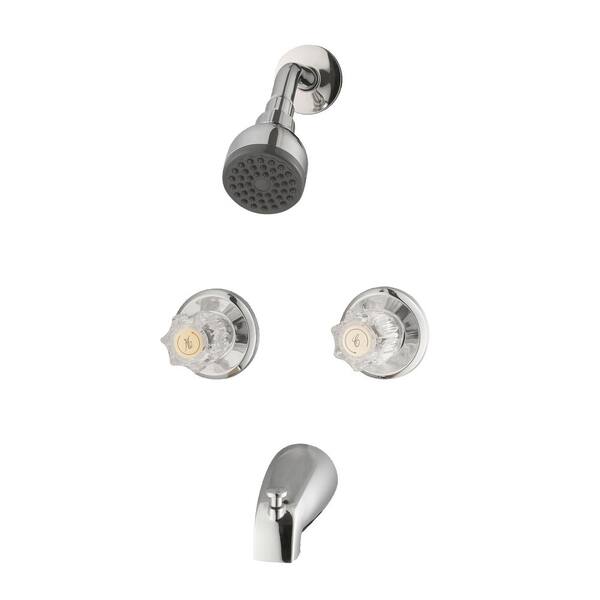 Glacier Bay Aragon 1-Handle 1-Spray Tub and Shower Faucet in Chrome w/Valve