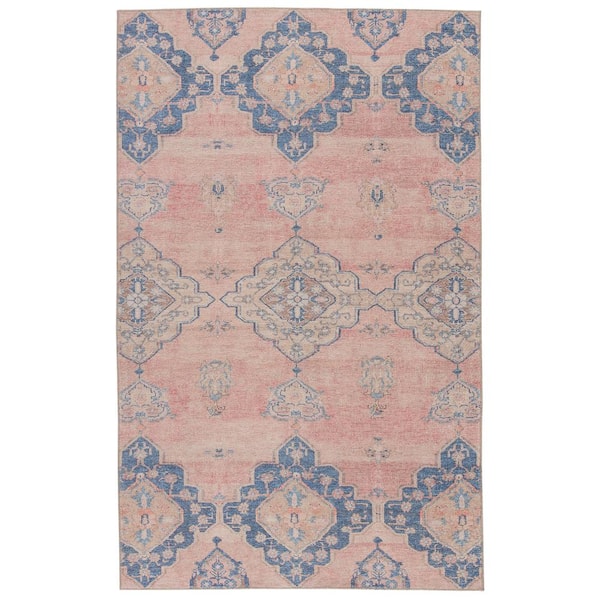 Jaipur Living Adalee Pink/Blue 7 ft. 6 in. x 9 ft. 6 in. Medallion Area Rug