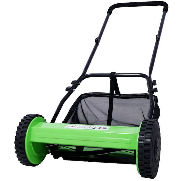 Green 14 in. 5-Blade Push Reel Lawn Mower Lawn Roller