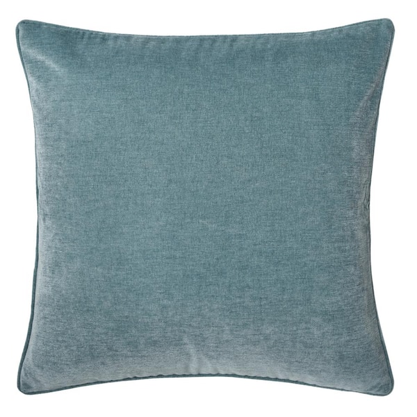 Sincere Ocean Blue Solid Cotton 24 in. Throw Pillow