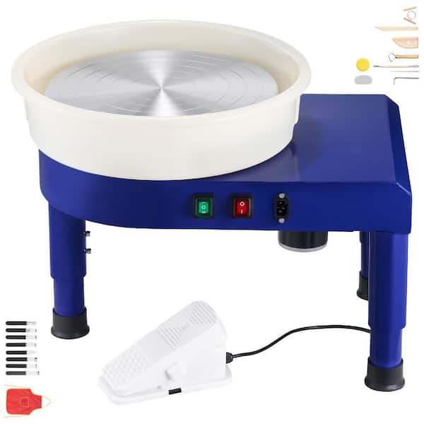 Pottery Wheel, 14 in. Ceramic Forming Machine, 0-300RPM Speed, 0-7.8 in. Lift Table, Electric Clay Machine Foot Pedal