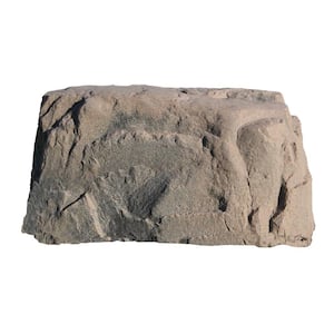 40 in. L x 24 in. W x 21 in. H Medium Plastic Rock, Brown Granite
