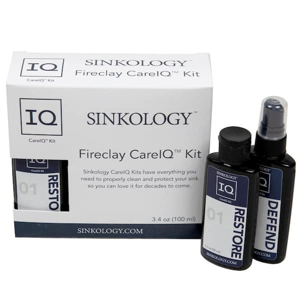 SINKOLOGY Fireclay Care IQ Kit, Defend Protective Sealant, Restore Polish, and Microfiber Cloth