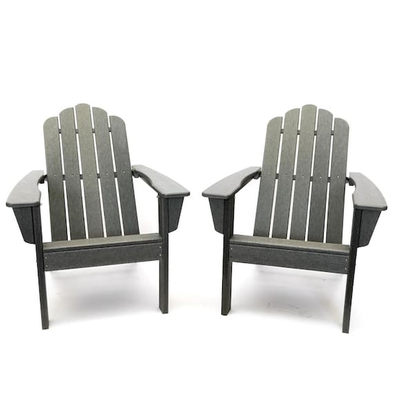 Gray LuXeo LUX-1519-GRY Marina Adirondack Chair
