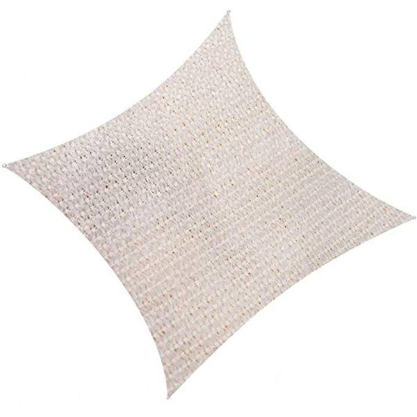 Unbranded 16 ft. x 16 ft. 185 GSM White Square Sun Shade Sail Screen Canopy Outdoor Patio and Swimming Pool