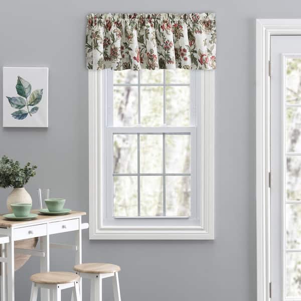 Ellis Curtain Madison Floral 15 in. L Polyester/Cotton Tailored Valance in Brick