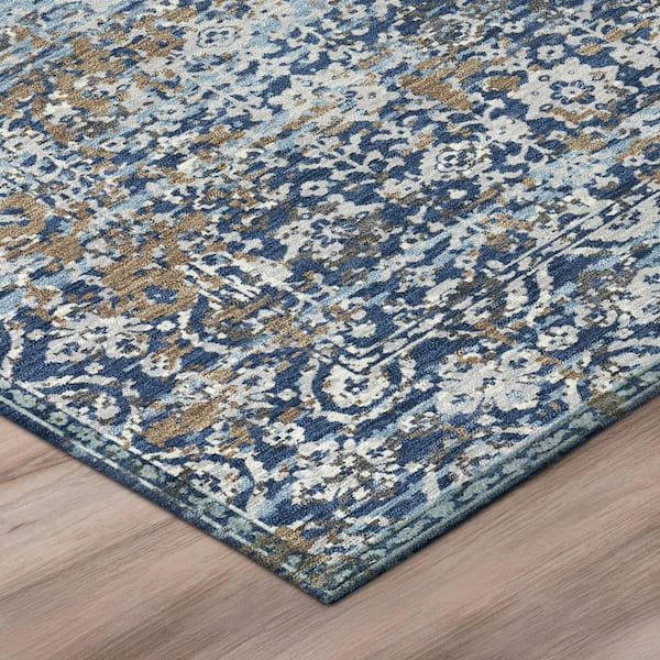 Chantille Machine Washable Indoor/Outdoor Abstract ACN2931 Navy 10 ft. x 14 ft. Area Rug