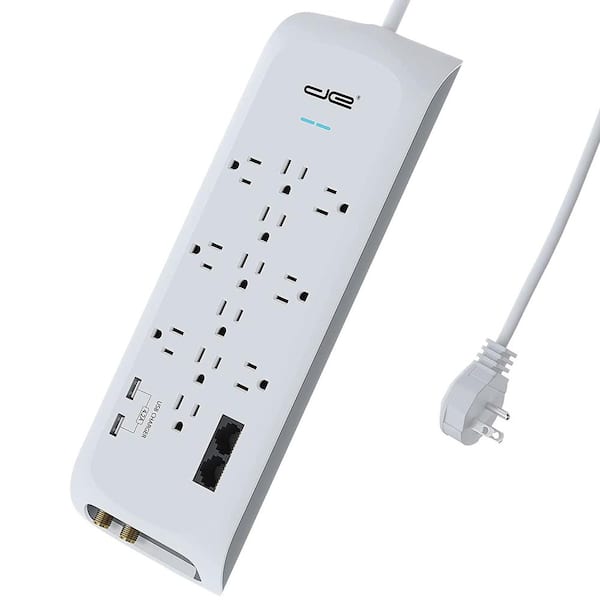 Digital Energy 15 ft. 12-Outlet Power Strip Surge Protector with 2 USB Ports
