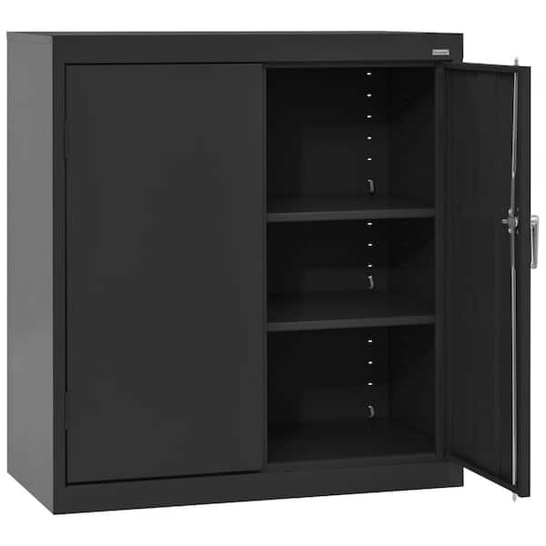 Classic Series Steel Preassembled counter Height Freestanding Storage Cabinet In Black (36 in. W x 36 in H x 18 in. D)