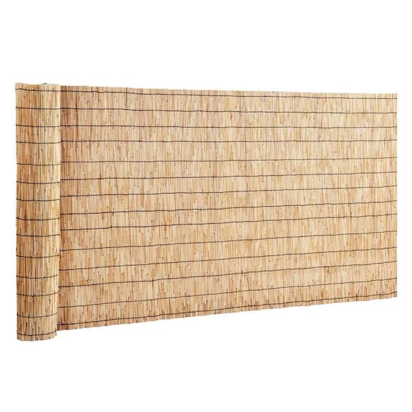Phewnyzo 159.6 in. x 39.6 in. Bamboo Pure Natural Peeled Reed Garden Fence Backyard Landscaping Blind Fencing Privacy Screen