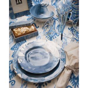 Splash Blue & White Dessert Plate, Set of 4