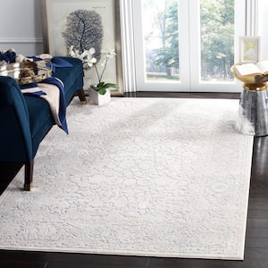 Reflection Light Gray/Cream 8 ft. x 10 ft. Floral Distressed Area Rug