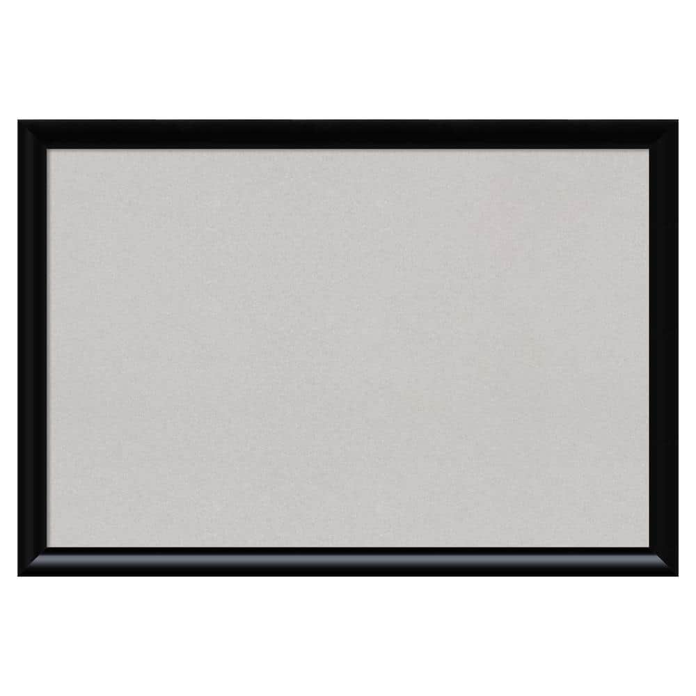 Amanti Art Steinway Black Scoop Wood Framed Grey Corkboard 39 in. x 27 ...