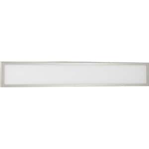 Everlume Collection 1-Light Brushed Nickel Frosted Glass LED Modern Bath Vanity Linear Panel Light