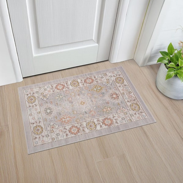 Crestwood Gray 2 ft. x 3 ft. Oriental Indoor Area Rug