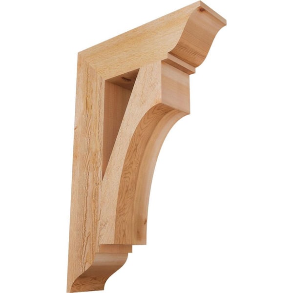 Ekena Millwork 6 in. x 34 in. x 22 in. Western Red Cedar Westlake Traditional Rough Sawn Bracket