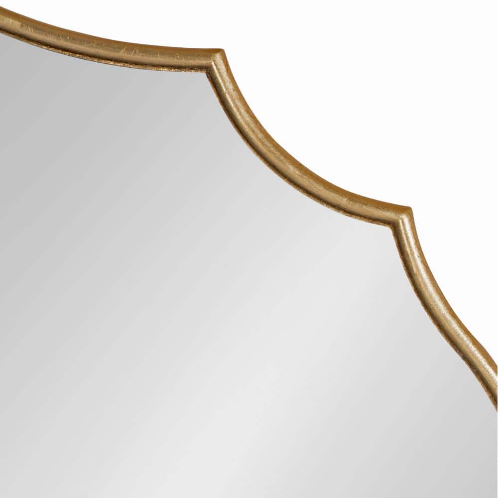Gold Scalloped Oval Full Length Wood Wall Mirror