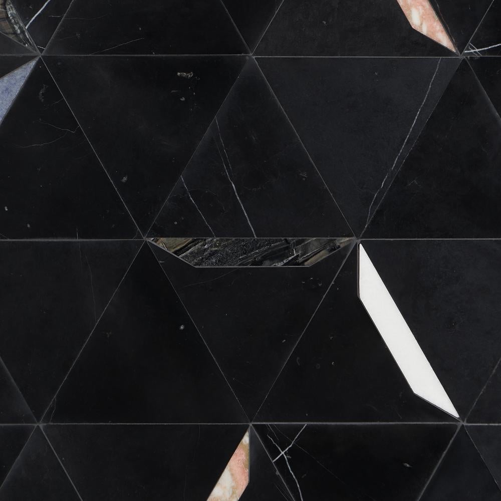 Santana Black Marble Hexagon Mosaic Tile