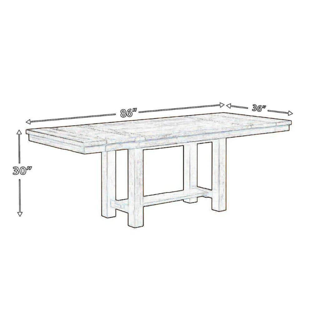 Nutmeg Brown Extendable Acacia Wood Dining Table with Leaves